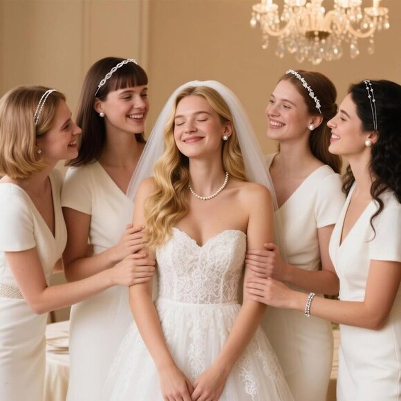 8 PCS Rhinestone Headbands Sparkly Crystal Bridal Wedding Accessories for Women main image 5